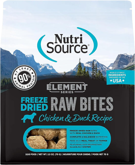 Nutrisource Element Series Freeze Dried Raw Bites Chicken & Duck Recipe for Dogs