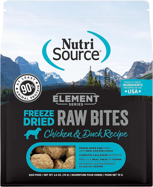 Nutrisource Element Series Freeze Dried Raw Bites Chicken and Duck Recipe for Dogs