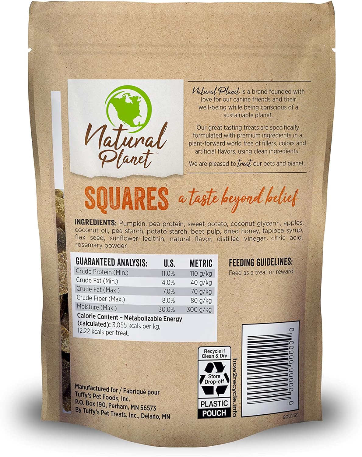 Natural Planet Pumpkin Squares Dog Treats