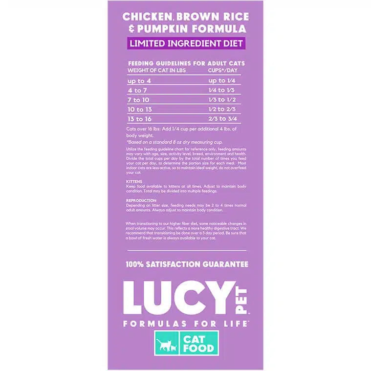 Lucy Pet Chicken, Brown Rice & Pumpkin, LID Cat Food