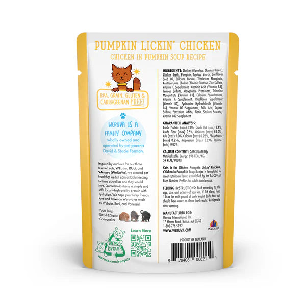 Weruva Cats In the Kitchen Pumpkin Lickin Chicken Pouches