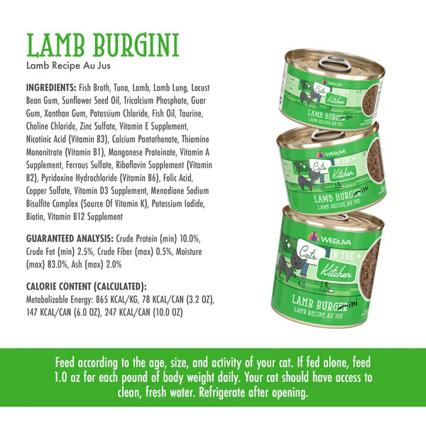 Weruva Cats in the Kitchen Lamb Burgerini Cat Food