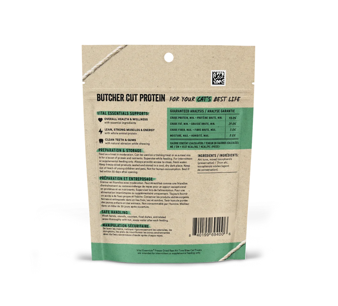 Vital Essentials Freeze-Dried Ahi Tuna Bite Cat Treats