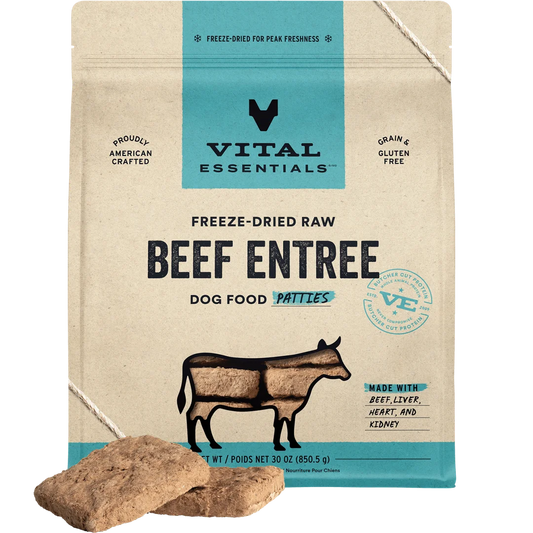 Vital Essentials Freeze-Dried Raw Beef Entree Patties For Dogs