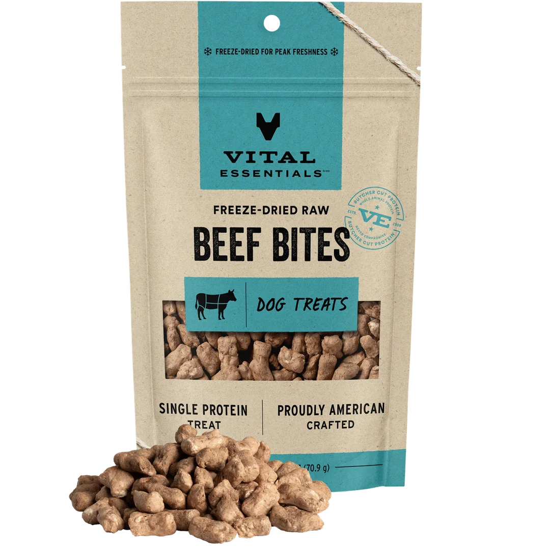 Vital Essentials Freeze-Dried Beef Bite Dog Treats