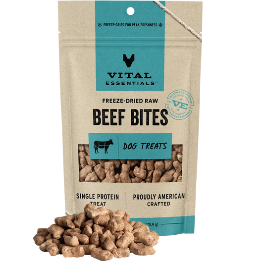 Vital Essentials Freeze-Dried Beef Bite Dog Treats