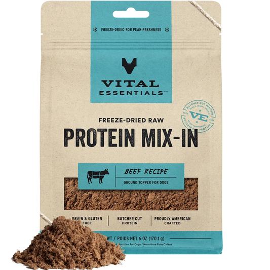 Vital Essentials Freeze-Dried Raw Protein Mix-In Ground Topper Beef Recipe for Dogs