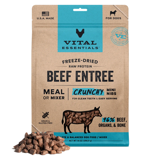 Vital Essentials Freeze-Dried Raw Beef Entree Mini Nibs for Dogs