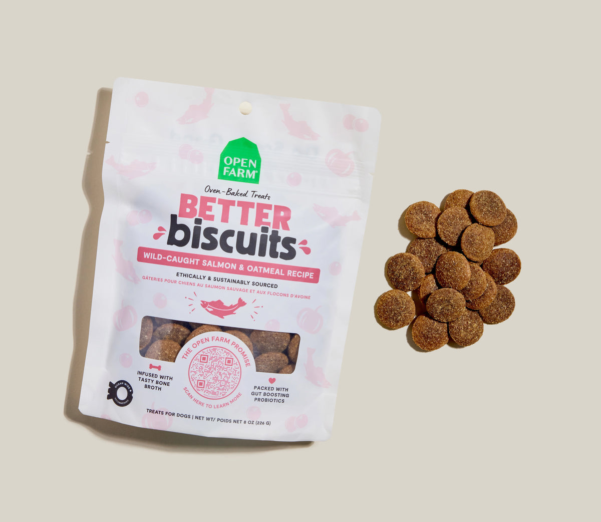 OPEN FARM Wild-Caught Salmon & Oatmeal Better Biscuits for Dogs