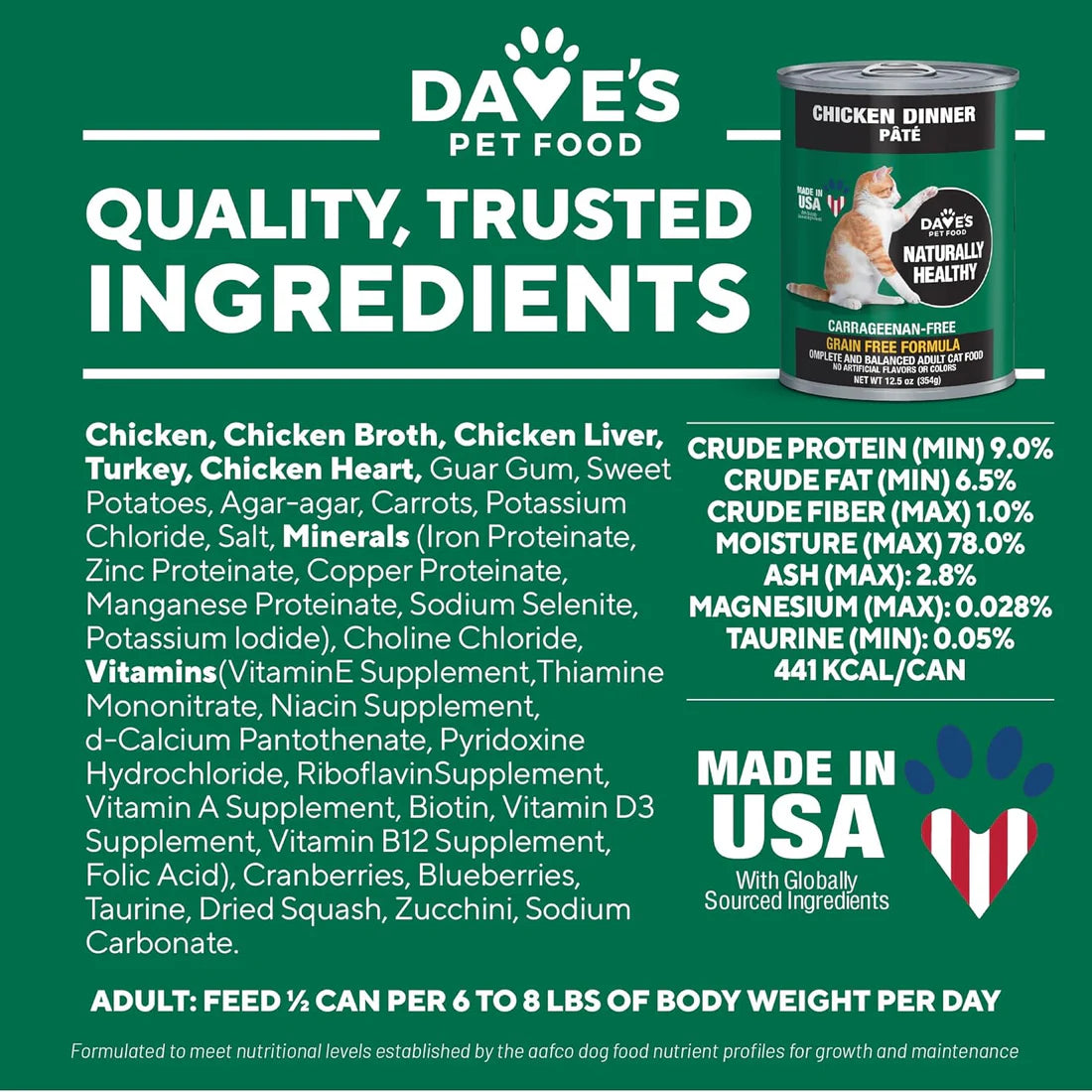 Dave's Pet Food Naturally Healthy Chicken Loaf Formula for Cats