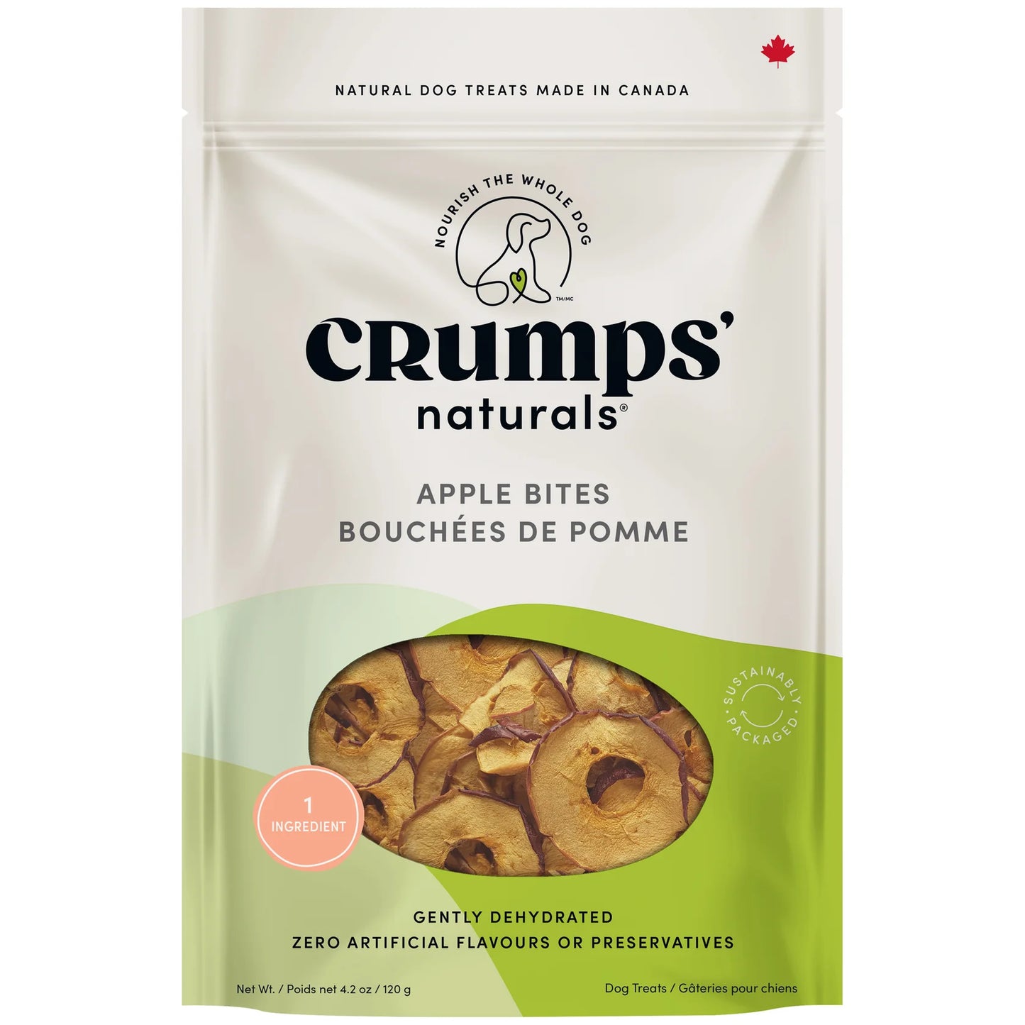 Crumps' Naturals Gently Dehydrated Apple Bites Dog Treats