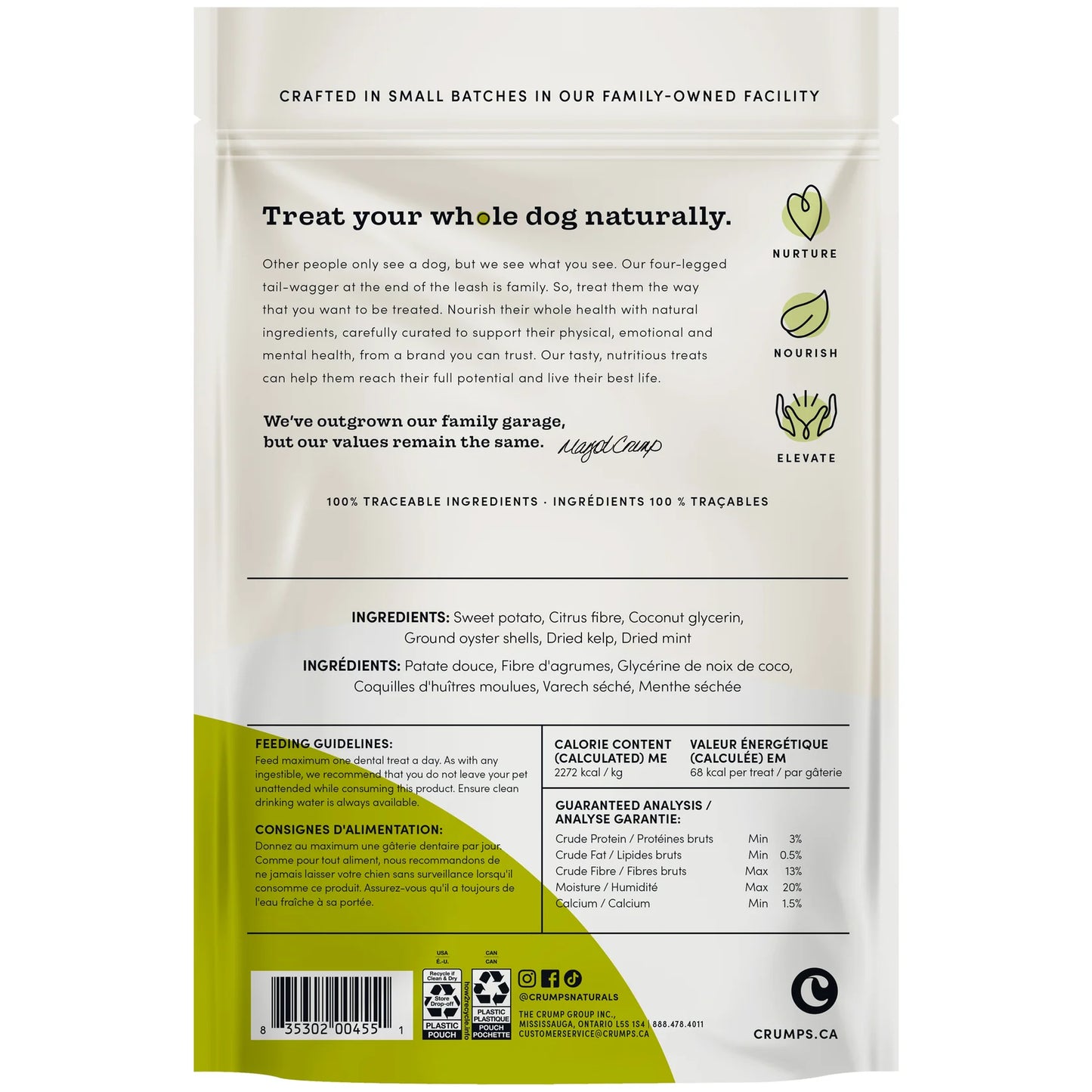 Crumps' Naturals Plaque Busters Advanced Double Fresh Dental Sticks for Dogs