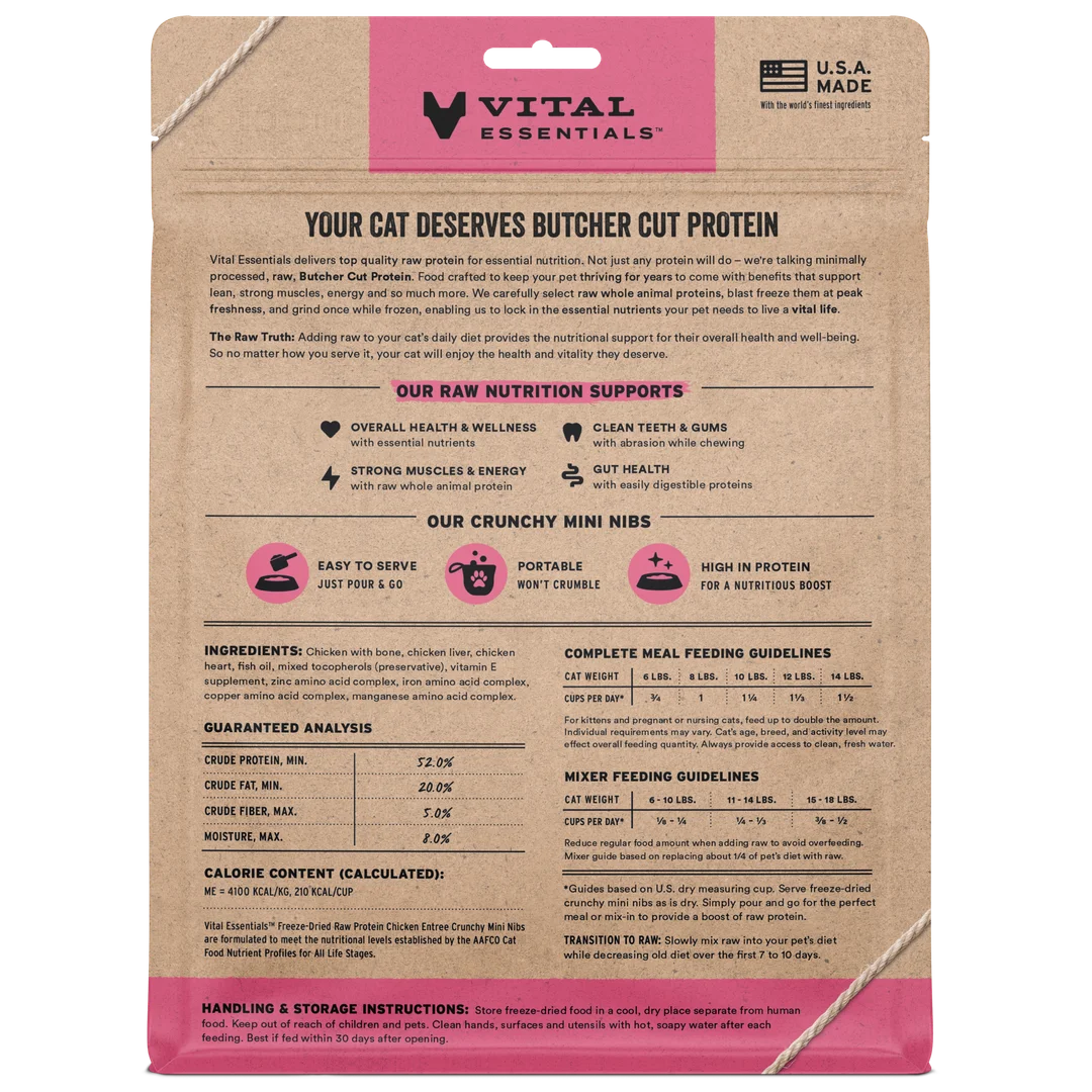 Vital Essentials Freeze-Dried Raw Chicken Entree Mini Nibs for Cats