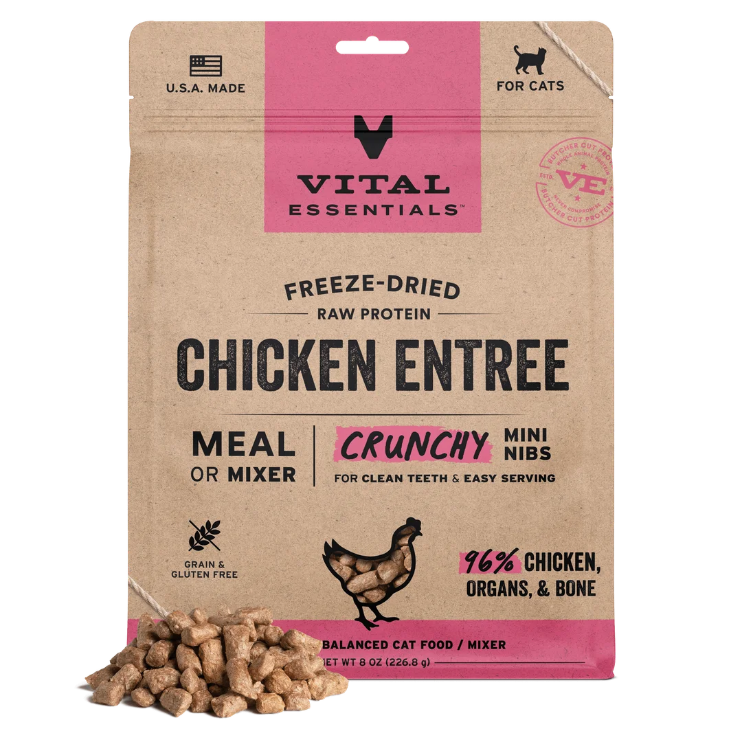 Vital Essentials Freeze-Dried Raw Chicken Entree Mini Nibs for Cats
