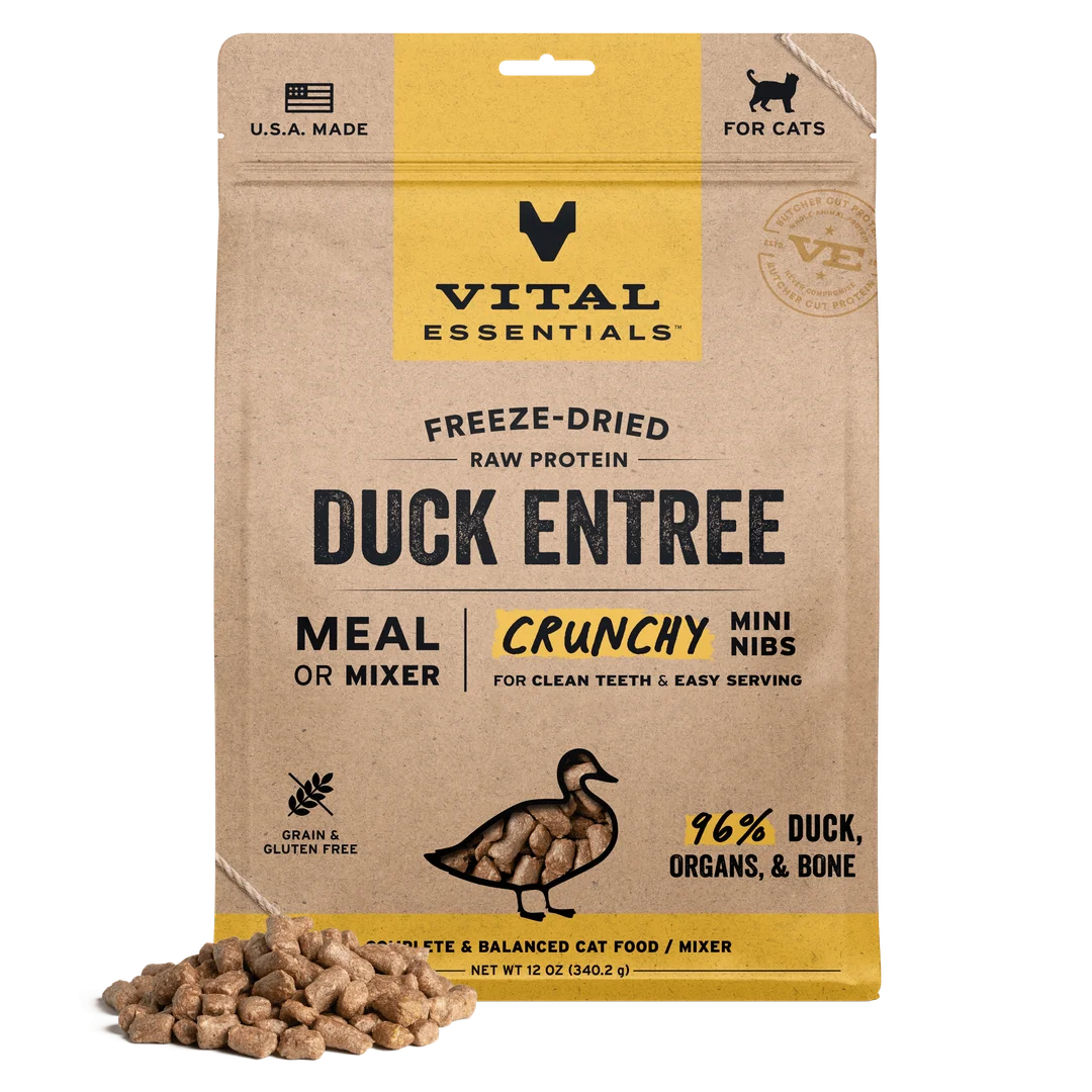 Vital Essentials Freeze-Dried Raw Duck Entree Mini Nibs for Cats