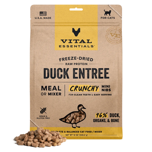 Vital Essentials Freeze-Dried Raw Duck Entree Mini Nibs for Cats