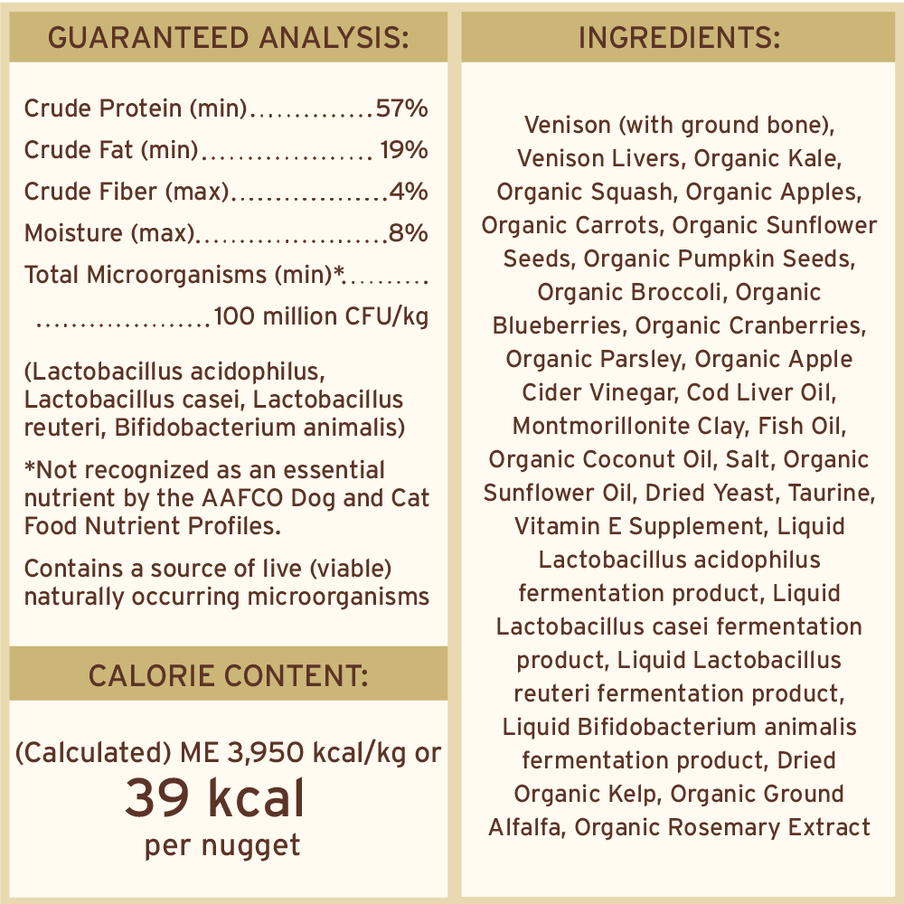 Primal Freeze-Dried Raw Venison Nuggets for Cats