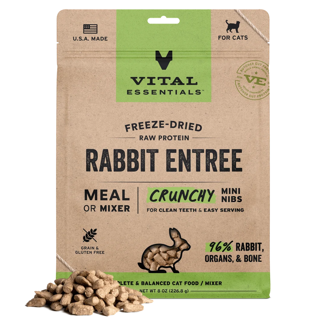 Vital Essentials Freeze-Dried Raw Rabbit Entree Mini Nibs for Cats