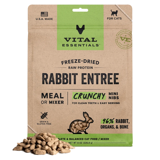 Vital Essentials Freeze-Dried Raw Rabbit Entree Mini Nibs for Cats