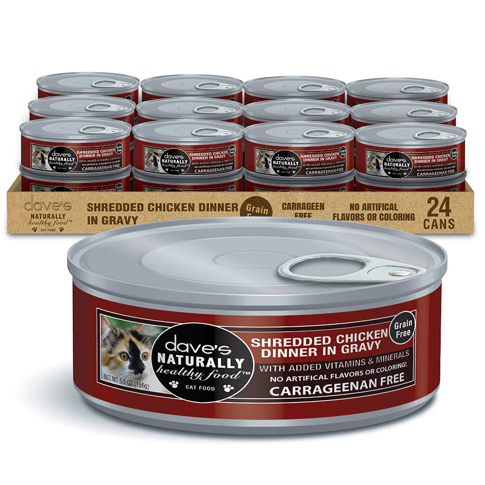 Dave’s Naturally Healthy Grain Free Cat Food Shredded Chicken