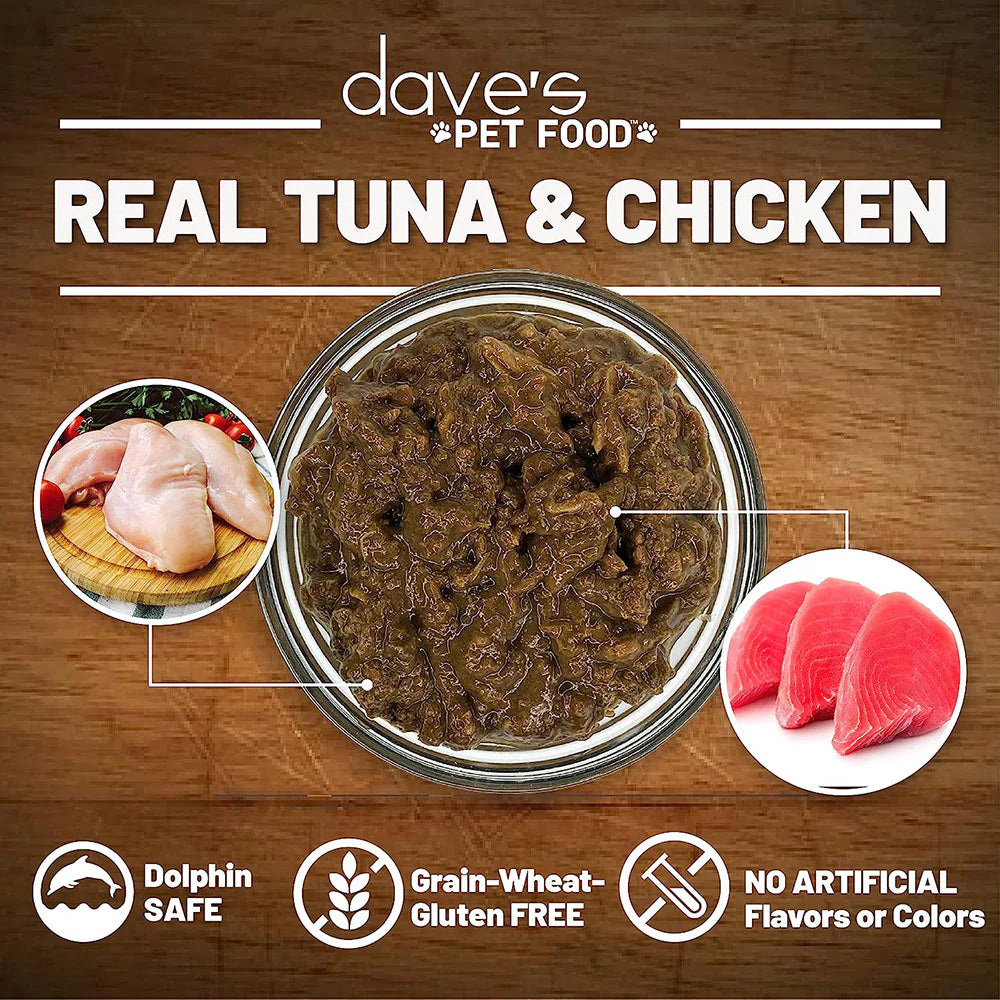 Dave’s Naturally Healthy Grain Free Cat Food Tuna & Chicken Dinner in Gravy