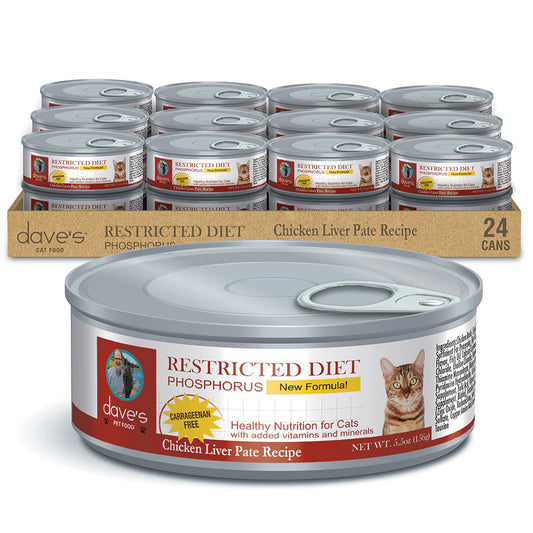 Restricted Diet Phosphorus Chicken Liver & Chicken in Juice Pate Canned Cat Food