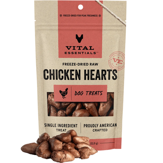 Vital Essentials Freeze-Dried Chicken Heart Dog Treats