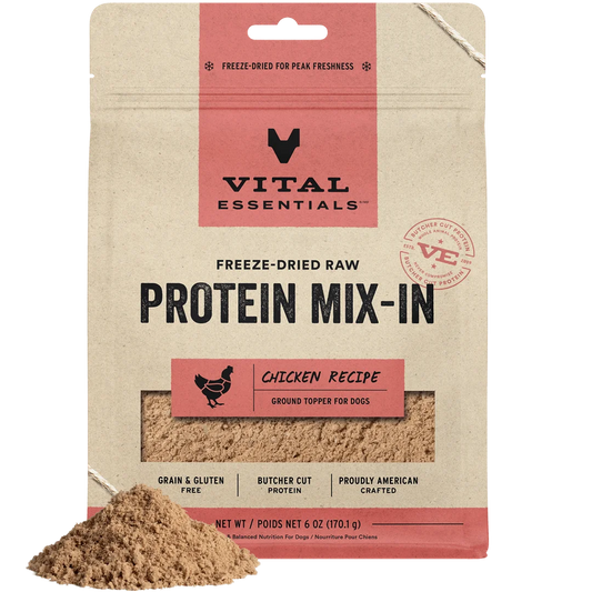Vital Essentials Freeze-Dried Raw Protein Mix-In Ground Topper Chicken Recipe for Dogs