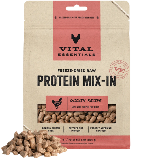 Vital Essentials Freeze-Dried Raw Protein Mix-In Mini Nibs Chicken Recipe Topper for Dogs