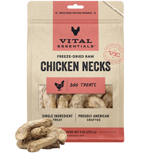 Vital Essentials Freeze-Dried Raw Chicken Neck Treats for Dogs
