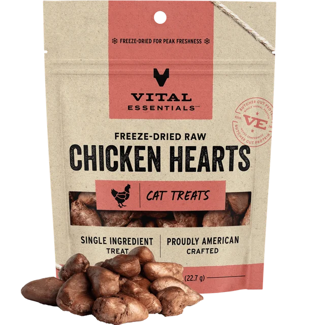 Vital Essentials Freeze-Dried Chicken Heart Cat Treats