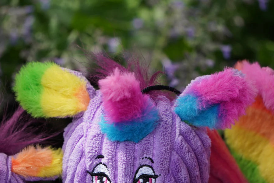 HuggleHounds Rainbow Unicorn Knottie Dog Toy