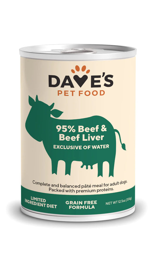 Dave’s 95% Premium Meats™ Beef and Beef Liver Canned Dog Food
