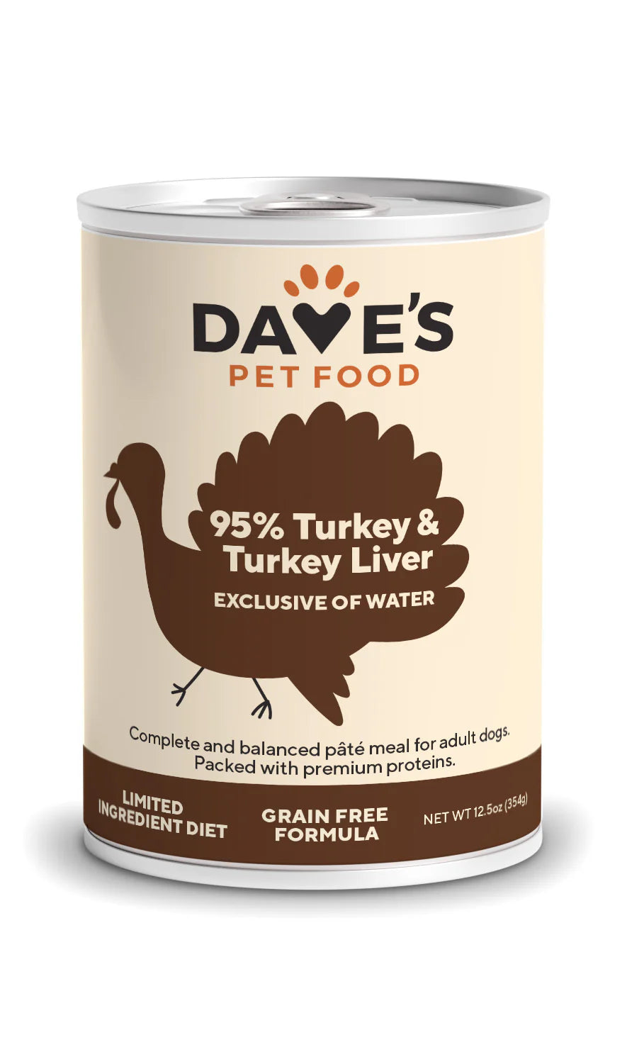 Dave’s 95% Premium Meats™ Turkey & Turkey Liver Canned Dog Food