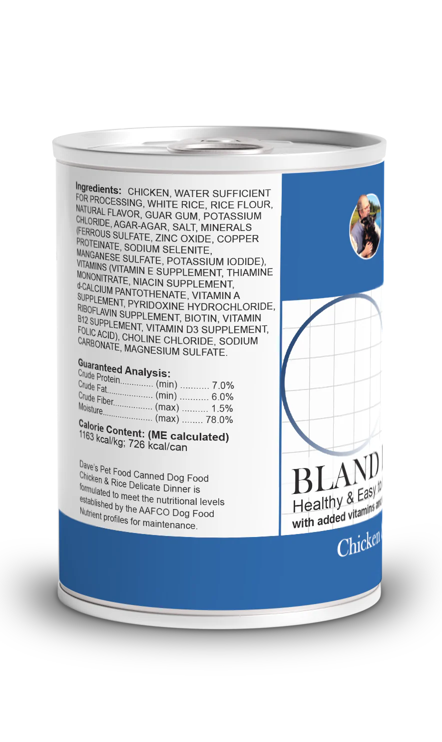 Dave's Pet Food Restricted Diet Bland Chicken and Rice Canned Dog Food