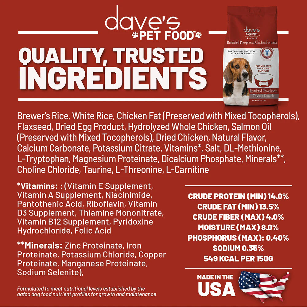 Dave's Pet Food Restricted Phosphorus Chicken Formula Dog Food