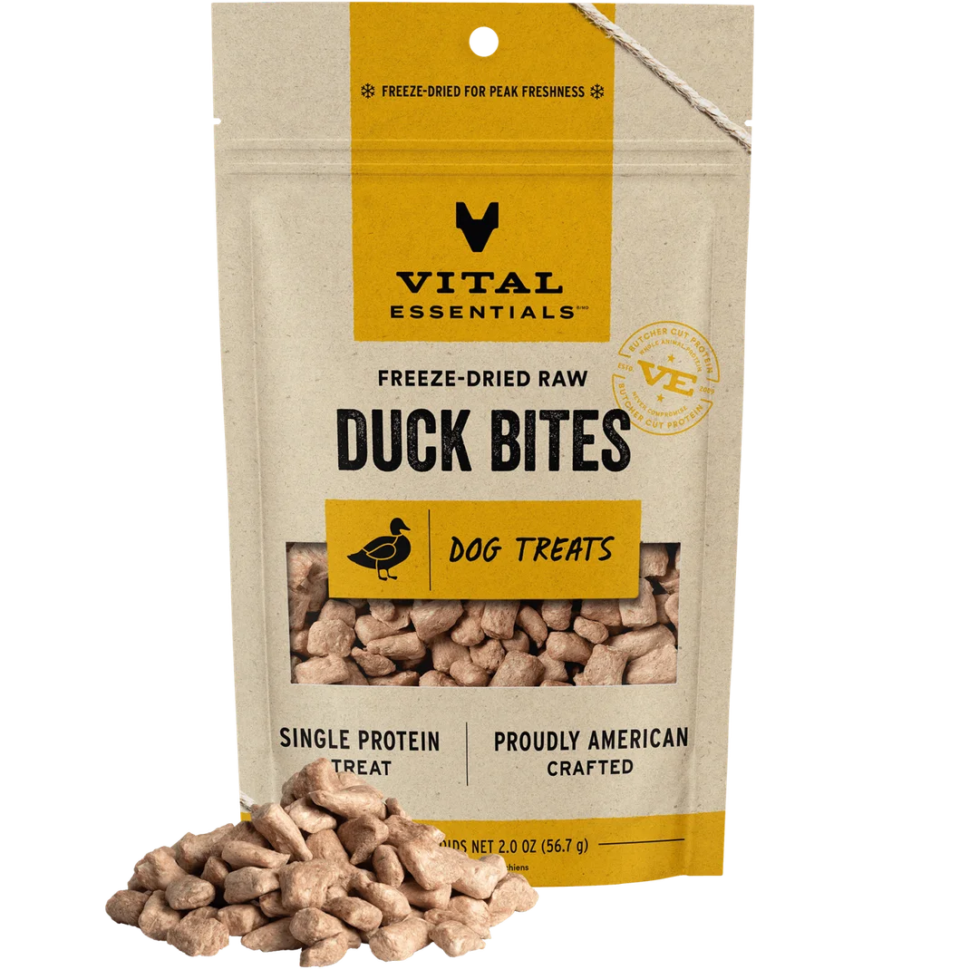 Vital Essentials Freeze-Dried Duck Bite Dog Treats