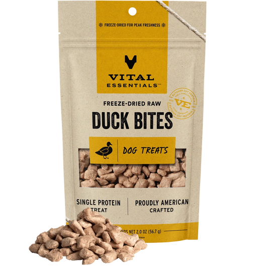 Vital Essentials Freeze-Dried Duck Bite Dog Treats
