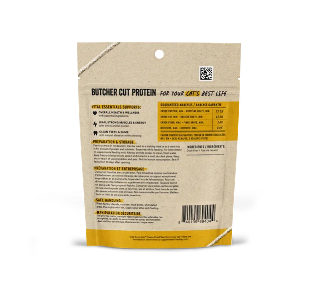 Vital Essentials Freeze-Dried Duck Liver Cat Treats