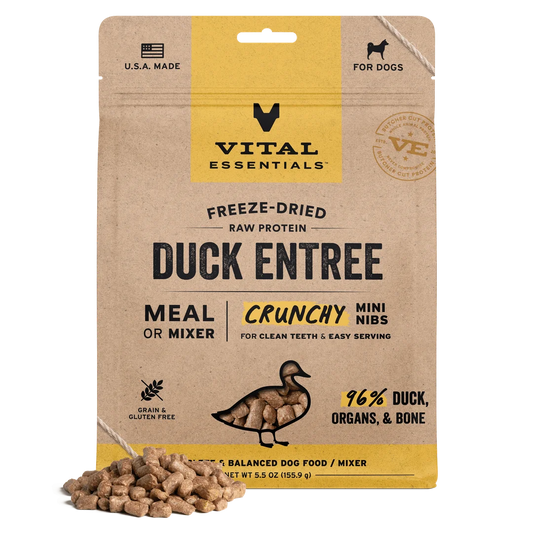Vital Essentials Freeze-Dried Raw Duck Entree Mini Nibs for Dogs