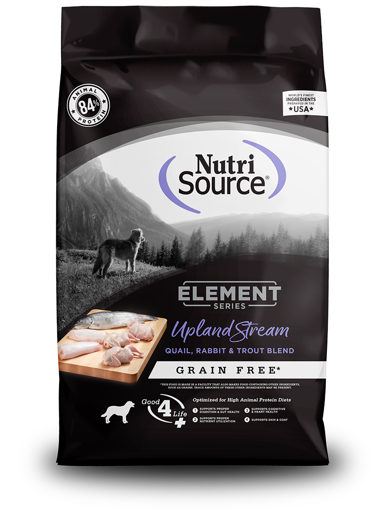 Nutrisource Element Series Grain Free Upland Stream Quail/Rabbit & Trout Dog Food
