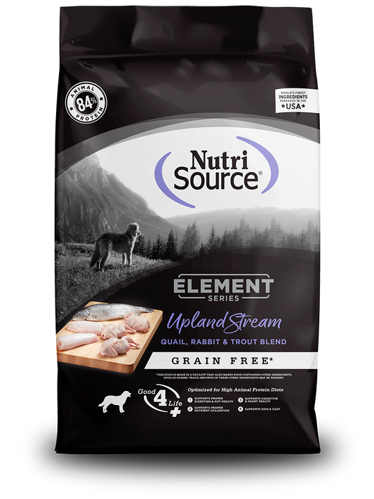 Nutrisource Element Series Grain Free Upland Stream Quail/Rabbit & Trout Dog Food