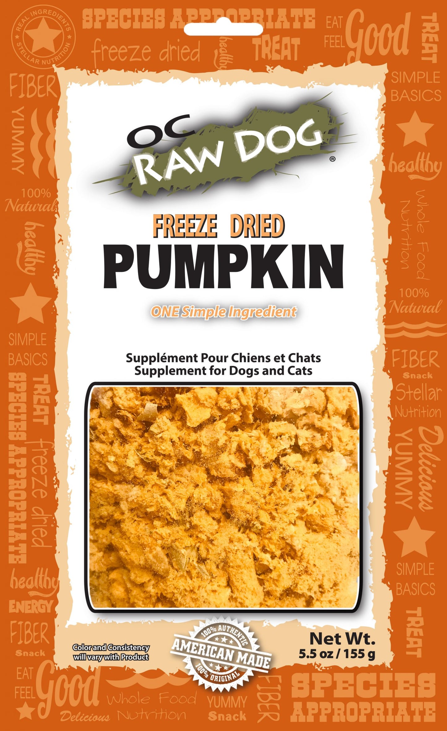 OC Raw Dog Freeze Dried Pumpkin Supplement