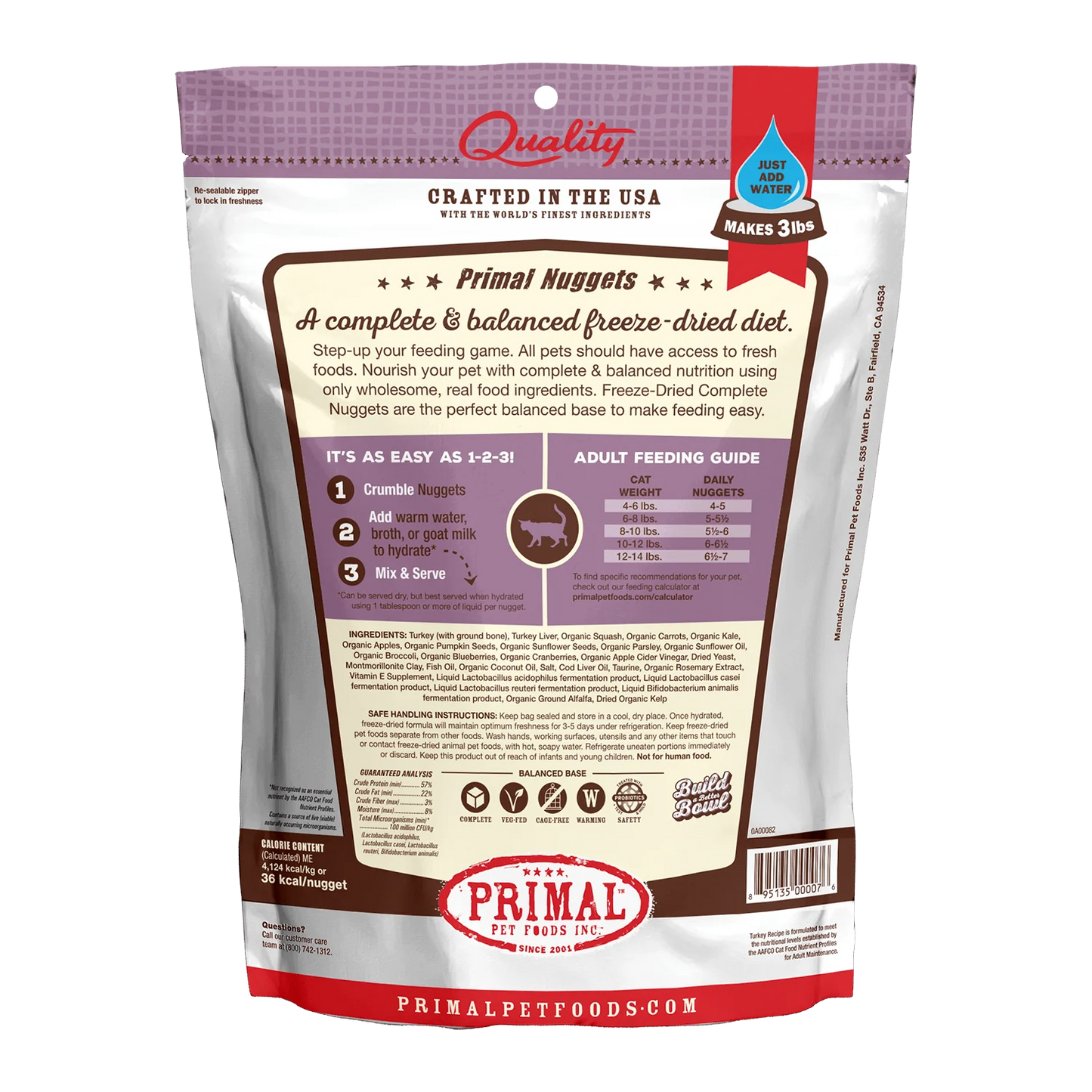 Primal Freeze Dried Turkey Formula for Cats