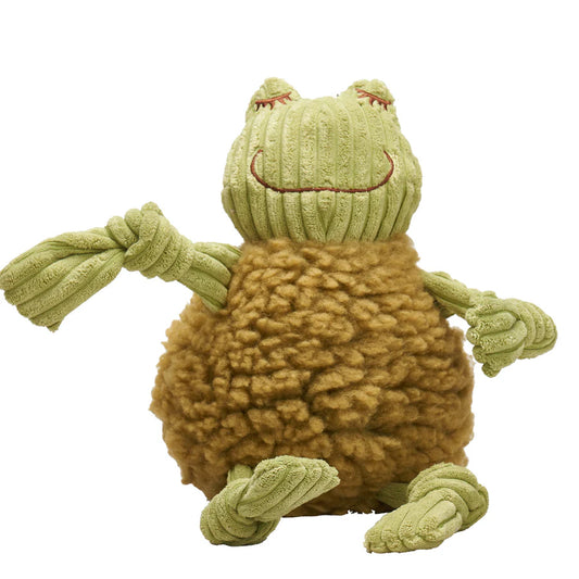 HuggleHounds FlufferKnottie Fiona Frog Dog Toy