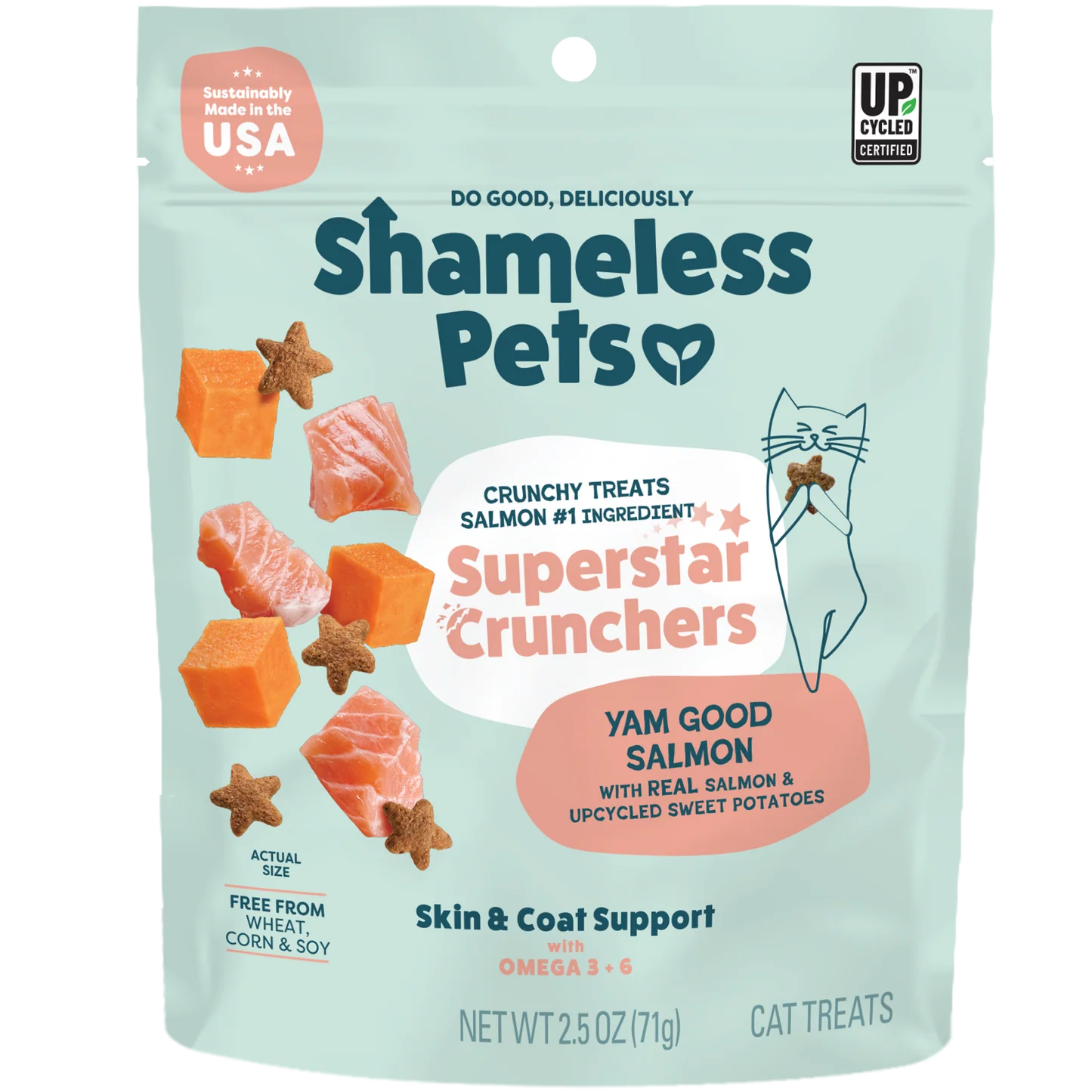 Shameless Pets Yam Good Salmon Crunchy Cat Treats