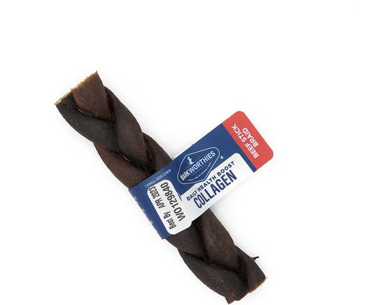 Barkworthies 5 Inch Collagen Braided Sticks For Dogs