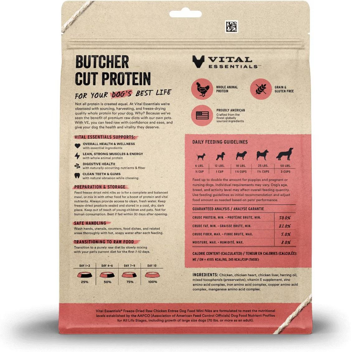 Vital Essentials Freeze-Dried Mini Chicken Niblets for Dogs
