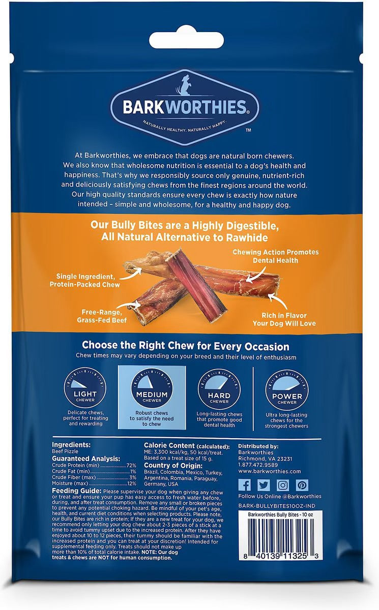 Barkworthies Bully Stick Bites For Dogs