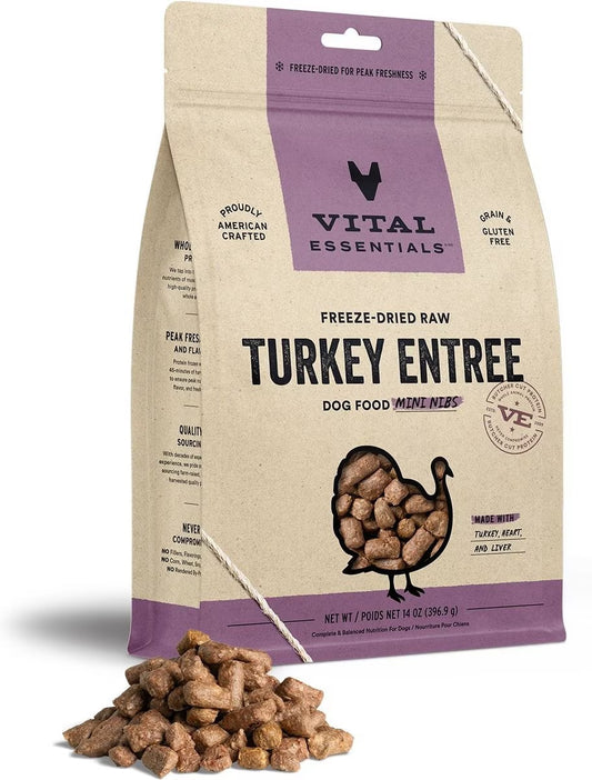 Vital Essentials Freeze-Dried Mini Turkey Niblets for Dogs